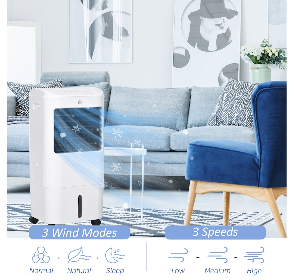 Image 994836_ALTMORE5.jpg, Product 994-836 / Price $144.99, HOMCOM Evaporative Air Cooler, 3-In-1 Ice Cooling Fan with Remote, White from HOMCOM on TSC.ca's Home & Garden department