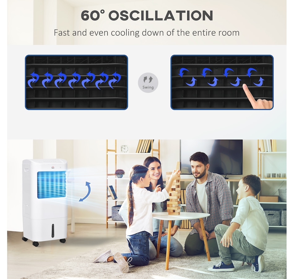 Image 994836_ALTMORE6.jpg, Product 994-836 / Price $144.99, HOMCOM Evaporative Air Cooler, 3-In-1 Ice Cooling Fan with Remote, White from HOMCOM on TSC.ca's Home & Garden department