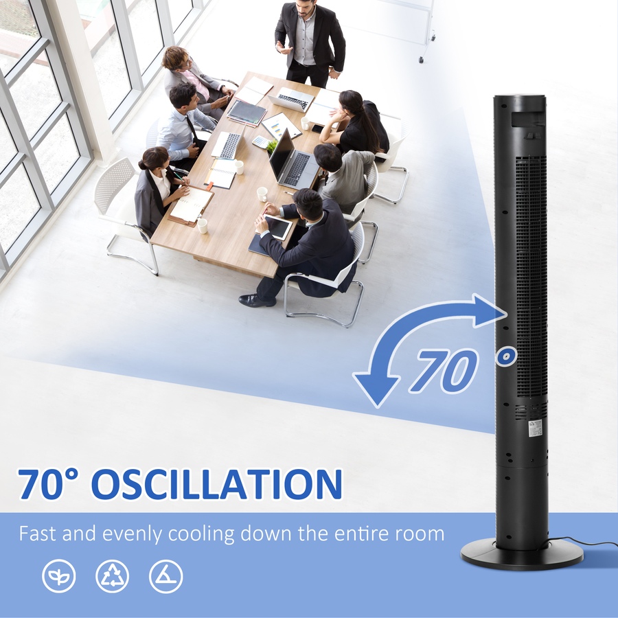 Image 994840_ALTMORE4.jpg, Product 994-840 / Price $94.99, HOMCOM Tower Fan for Bedroom w/ Oscillating, Remote Controller, Black from HOMCOM on TSC.ca's Home & Garden department