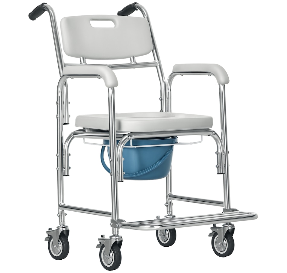 Image 994877.png, Product 994-877 / Price $169.99, HOMCOM Shower Commode Wheelchair, Padded Seat, 331 lbs., Grey from HOMCOM on TSC.ca's department