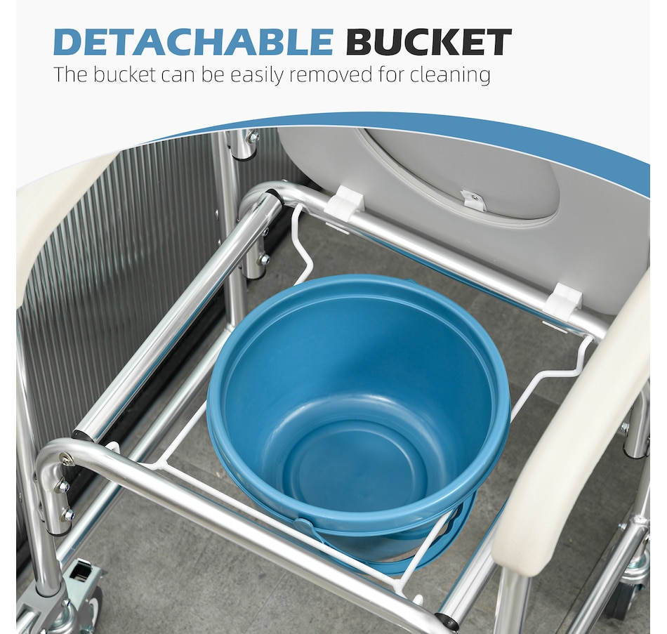 Image 994877_ALTMORE3.jpg, Product 994-877 / Price $169.99, HOMCOM Shower Commode Wheelchair, Padded Seat, 331 lbs., Grey from HOMCOM on TSC.ca's department