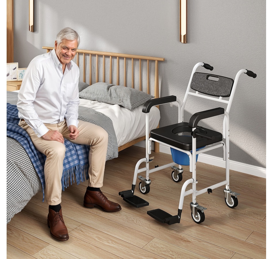 Image 994879_ALTMORE1.jpg, Product 994-879 / Price $164.99, HOMCOM Shower Chair with Wheels, Bedside Commode Wheelchair for Seniors from HOMCOM on TSC.ca's department