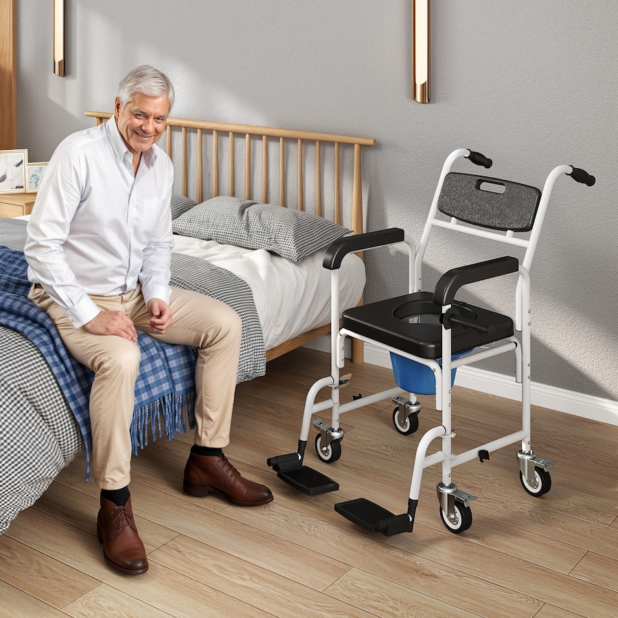 Image 994879_ALTMORE1.jpg, Product 994-879 / Price $159.99, HOMCOM Shower Chair with Wheels, Bedside Commode Wheelchair for Seniors from HOMCOM on TSC.ca's department