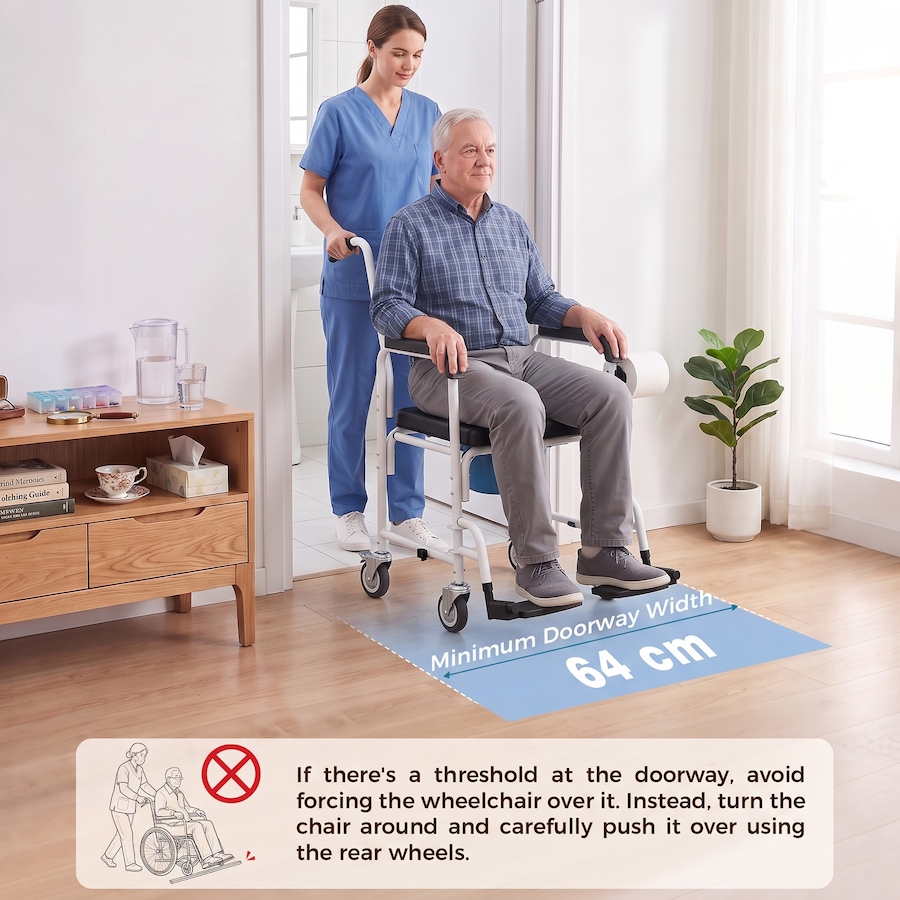 Image 994879_ALTMORE12.jpg, Product 994-879 / Price $155.56, HOMCOM Shower Chair with Wheels, Bedside Commode Wheelchair for Seniors from HOMCOM on TSC.ca's department