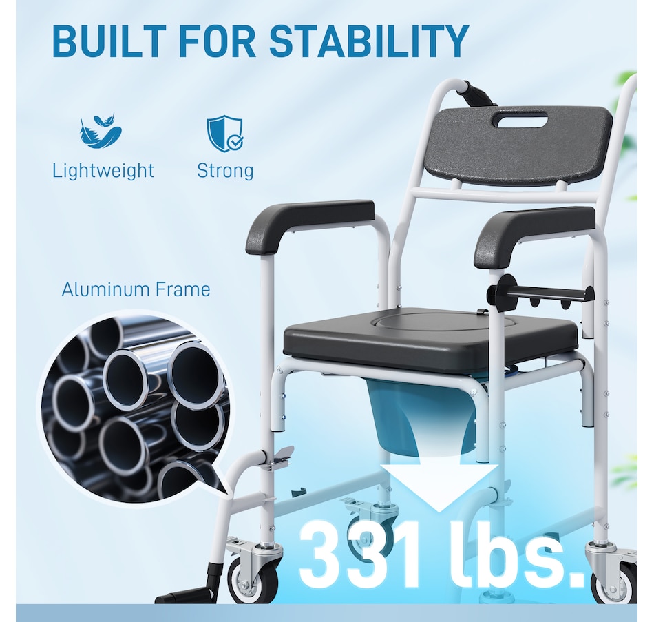 Image 994879_ALTMORE5.jpg, Product 994-879 / Price $164.99, HOMCOM Shower Chair with Wheels, Bedside Commode Wheelchair for Seniors from HOMCOM on TSC.ca's department