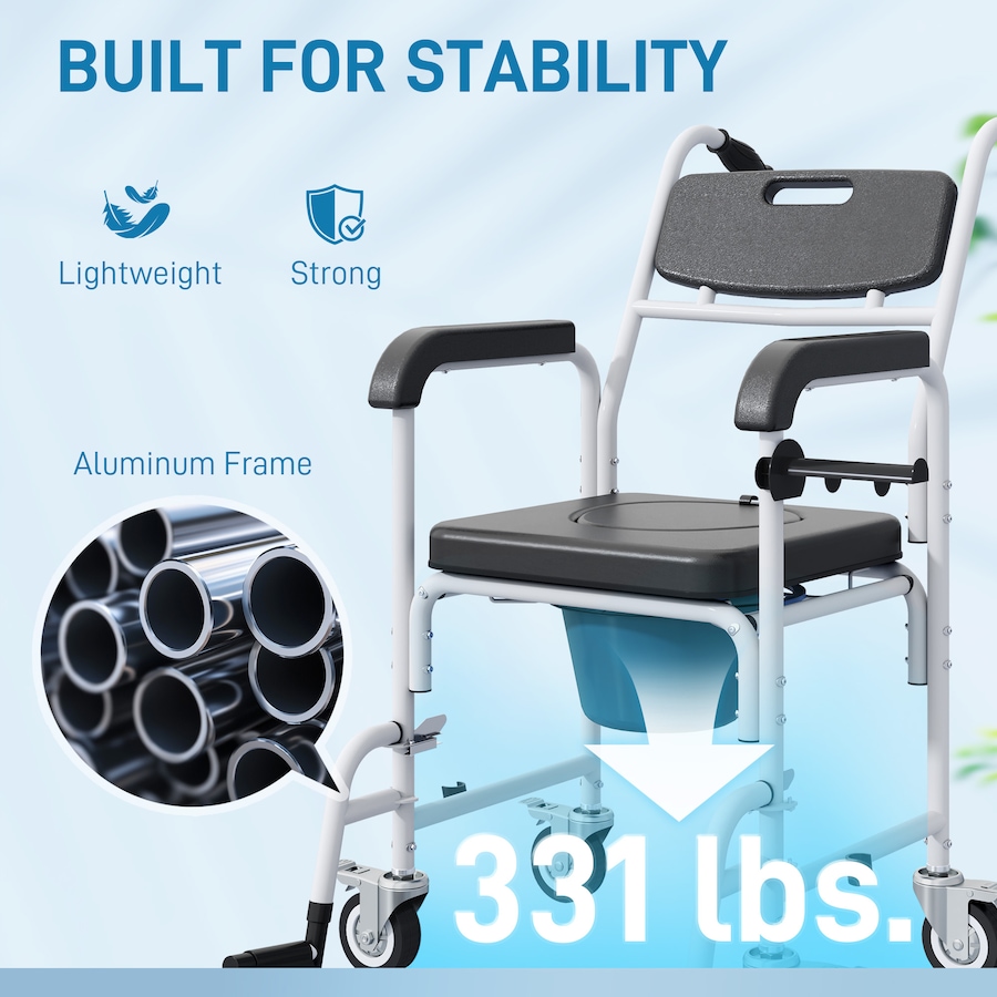 Image 994879_ALTMORE5.jpg, Product 994-879 / Price $159.99, HOMCOM Shower Chair with Wheels, Bedside Commode Wheelchair for Seniors from HOMCOM on TSC.ca's department
