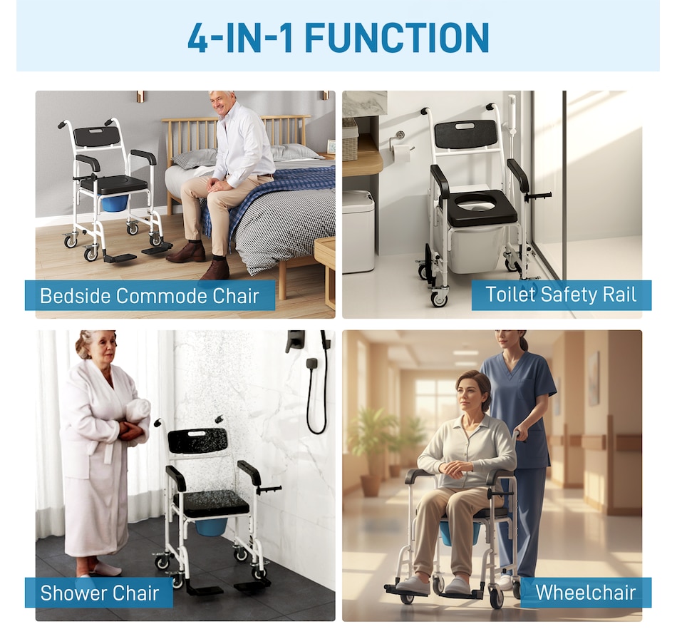 Image 994879_ALTMORE9.jpg, Product 994-879 / Price $164.99, HOMCOM Shower Chair with Wheels, Bedside Commode Wheelchair for Seniors from HOMCOM on TSC.ca's department