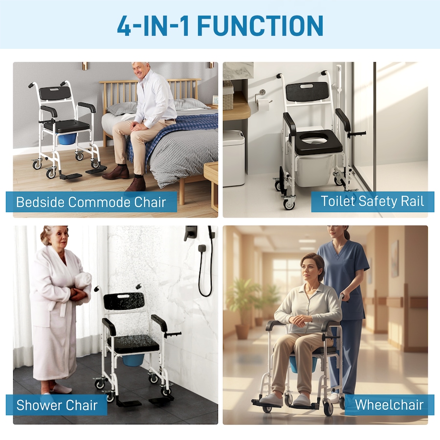 Image 994879_ALTMORE9.jpg, Product 994-879 / Price $159.99, HOMCOM Shower Chair with Wheels, Bedside Commode Wheelchair for Seniors from HOMCOM on TSC.ca's department