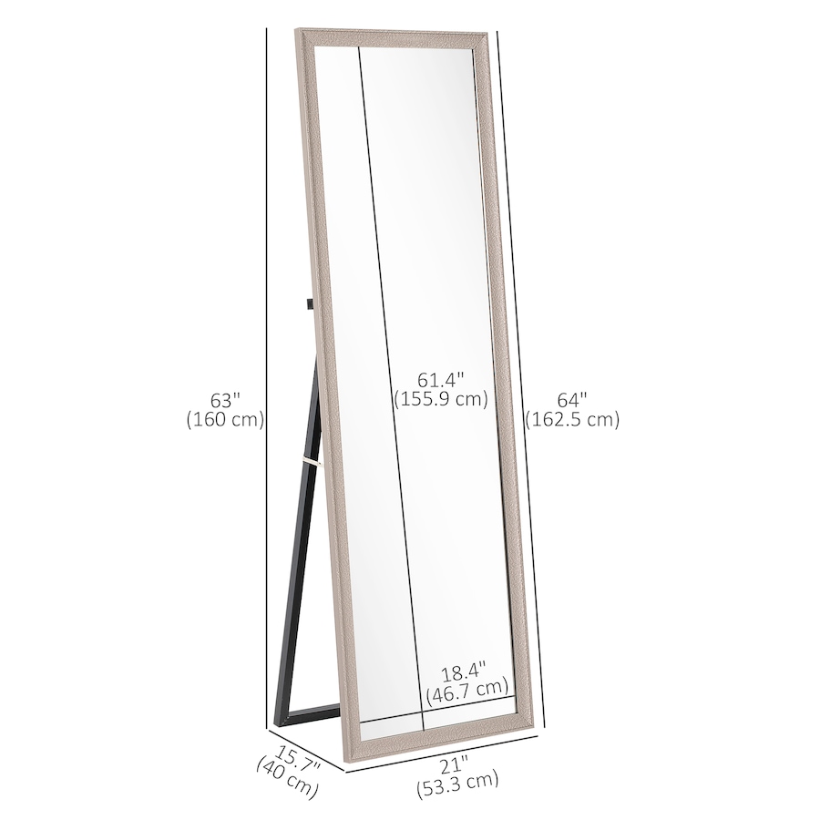 Image 994897_ALTMORE2.jpg, Product 994-897 / Price $79.99, HOMCOM 64" x 21" Full Length Mirror, Full Body Mirror with Frame, Silver from HOMCOM on TSC.ca's Beauty department