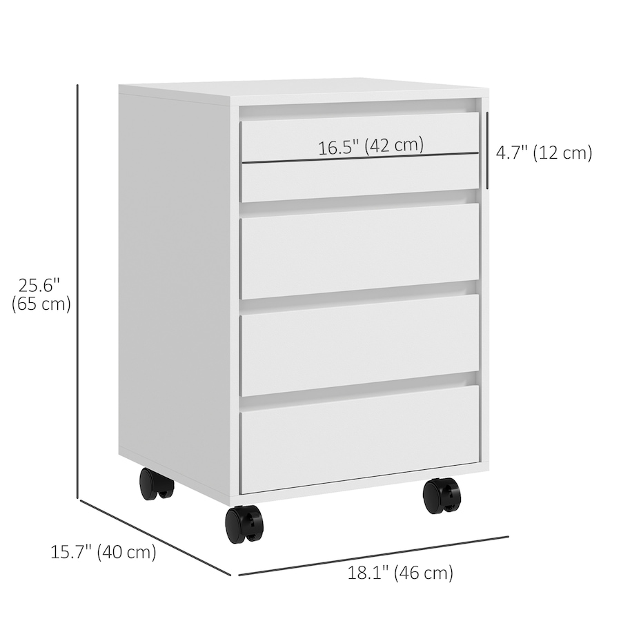 Image 994901_ALTMORE2.jpg, Product 994-901 / Price $94.99, HOMCOM 4 Drawer File Cabinet, Filing Cabinet with Lockable Wheels, White from HOMCOM on TSC.ca's Home & Garden department