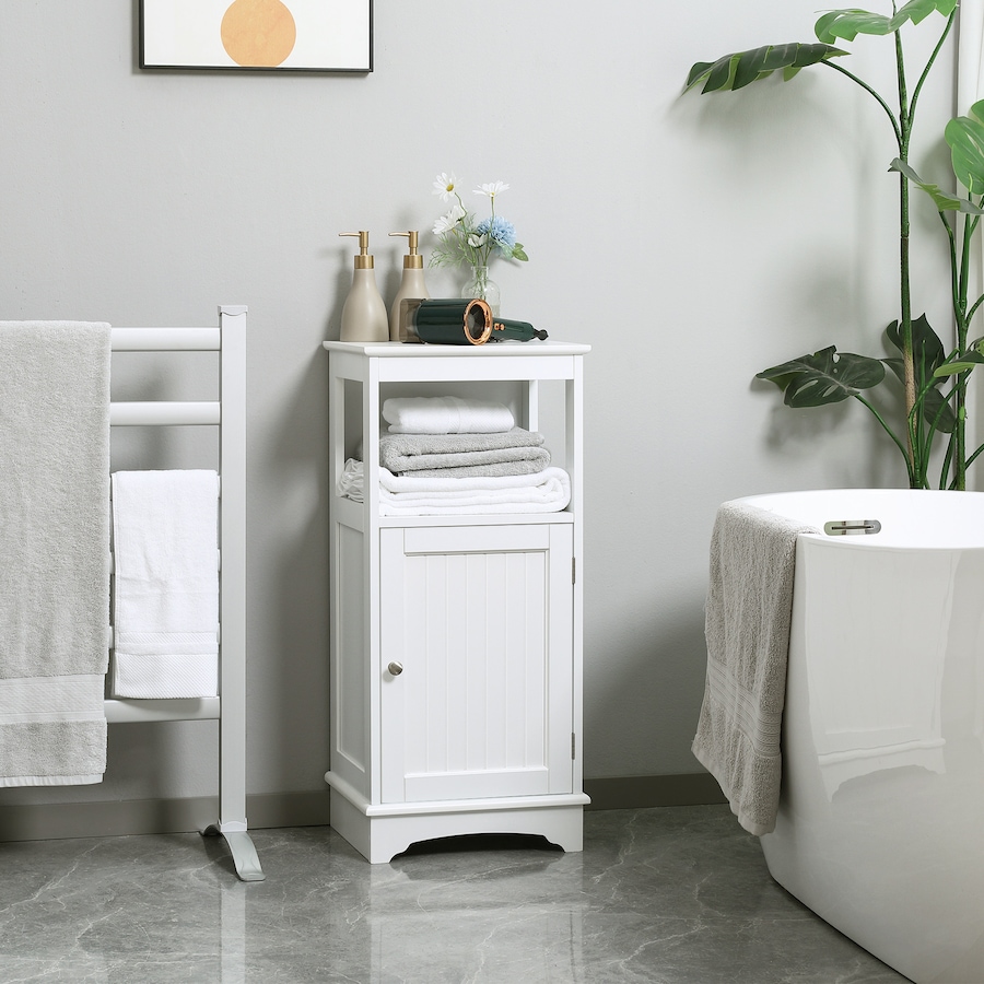Image 994903_ALTMORE1.jpg, Product 994-903 / Price $99.99, kleankin Morden Bathroom Floor Storage Cabinet with Open Shelf, White from Kleankin on TSC.ca's Home & Garden department