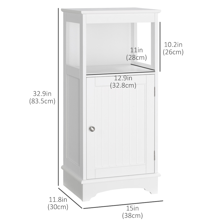 Image 994903_ALTMORE2.jpg, Product 994-903 / Price $99.99, kleankin Morden Bathroom Floor Storage Cabinet with Open Shelf, White from Kleankin on TSC.ca's Home & Garden department