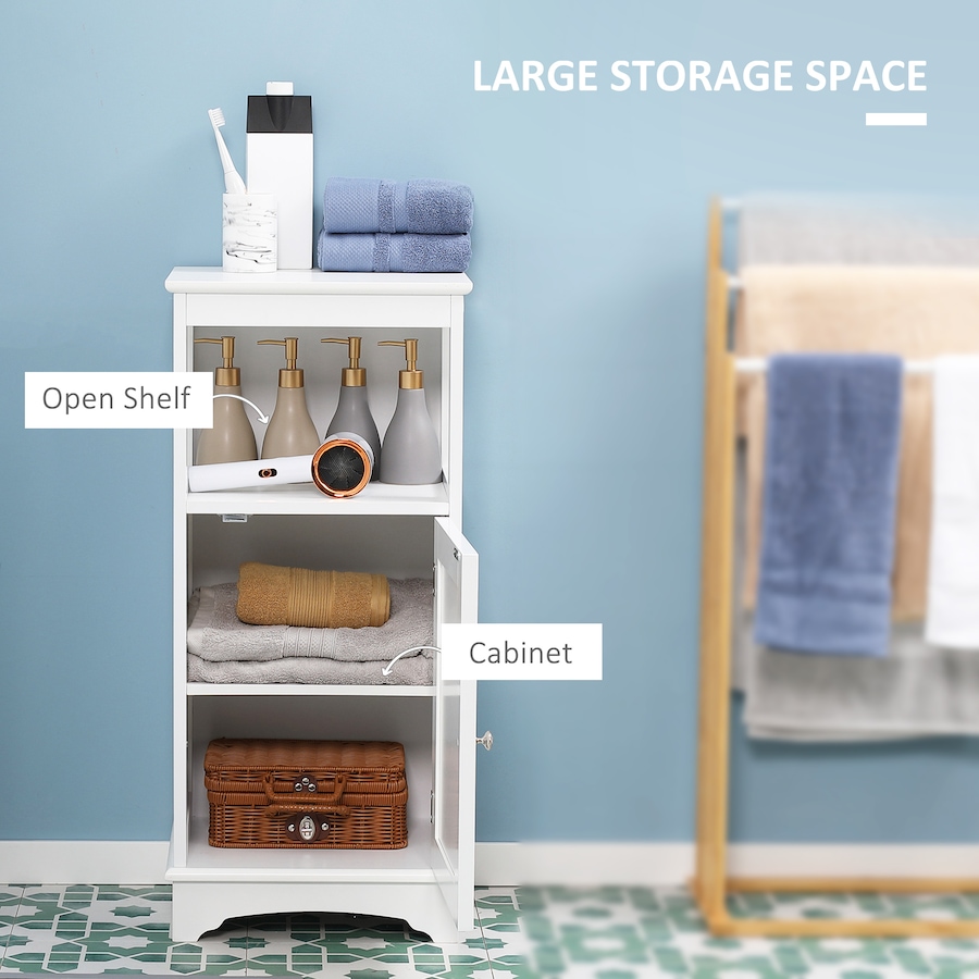 Image 994903_ALTMORE3.jpg, Product 994-903 / Price $99.99, kleankin Morden Bathroom Floor Storage Cabinet with Open Shelf, White from Kleankin on TSC.ca's Home & Garden department
