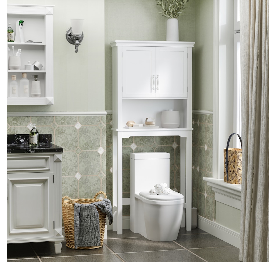 Image 994915_ALTMORE1.jpg, Product 994-915 / Price $129.99, kleankin Over the Toilet Storage Cabinet with Double Doors Adjustable Shelf from Kleankin on TSC.ca's Home & Garden department
