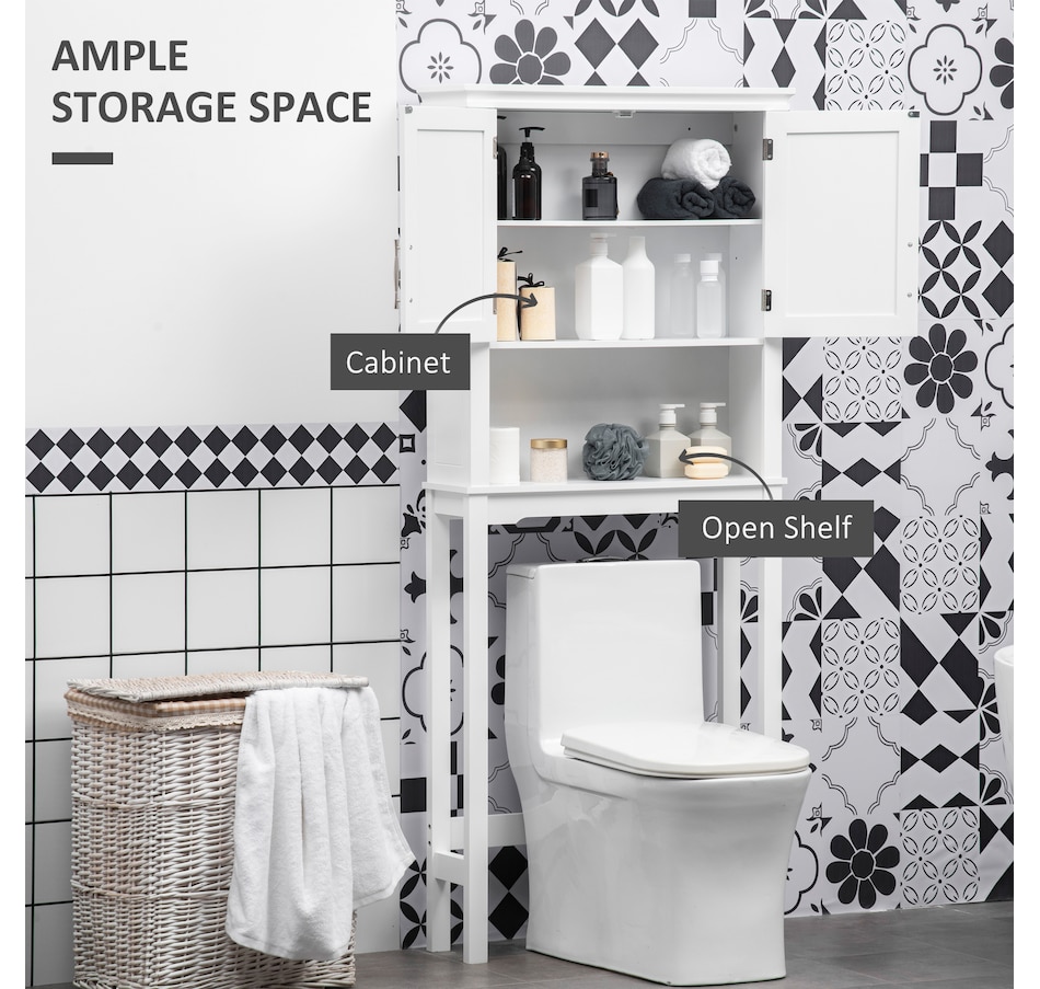 Image 994915_ALTMORE3.jpg, Product 994-915 / Price $129.99, kleankin Over the Toilet Storage Cabinet with Double Doors Adjustable Shelf from Kleankin on TSC.ca's Home & Garden department