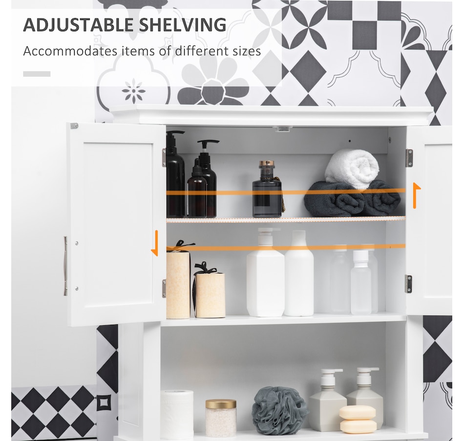 Image 994915_ALTMORE5.jpg, Product 994-915 / Price $129.99, kleankin Over the Toilet Storage Cabinet with Double Doors Adjustable Shelf from Kleankin on TSC.ca's Home & Garden department