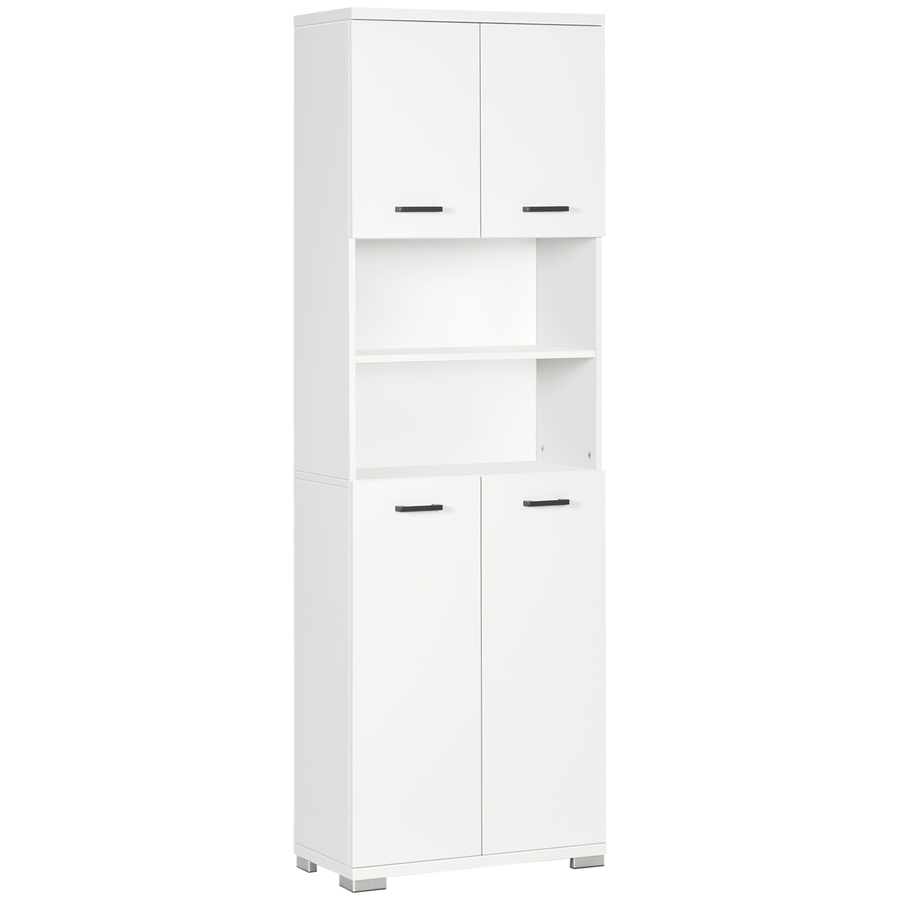 Image 994918.jpg, Product 994-918 / Price $219.99, kleankin Tall Bathroom Storage Cabinet with Doors and Cupboards, White from Kleankin on TSC.ca's Home & Garden department