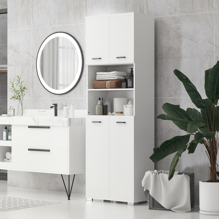 Image 994918_ALTMORE1.jpg, Product 994-918 / Price $219.99, kleankin Tall Bathroom Storage Cabinet with Doors and Cupboards, White from Kleankin on TSC.ca's Home & Garden department