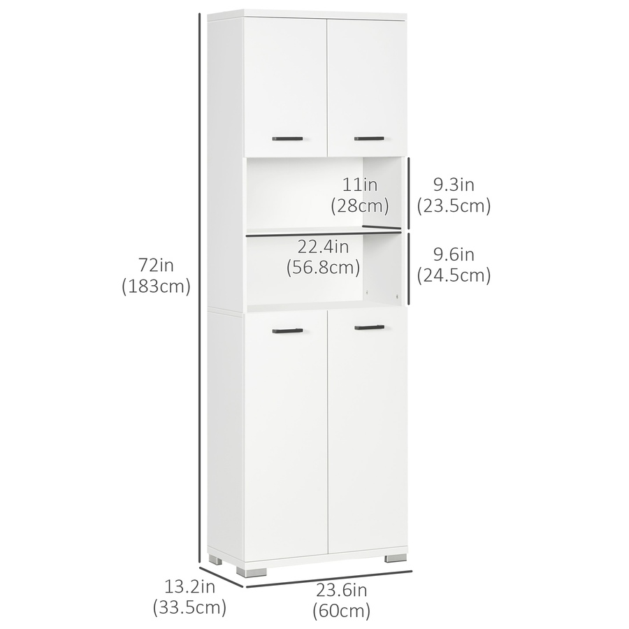 Image 994918_ALTMORE2.jpg, Product 994-918 / Price $219.99, kleankin Tall Bathroom Storage Cabinet with Doors and Cupboards, White from Kleankin on TSC.ca's Home & Garden department