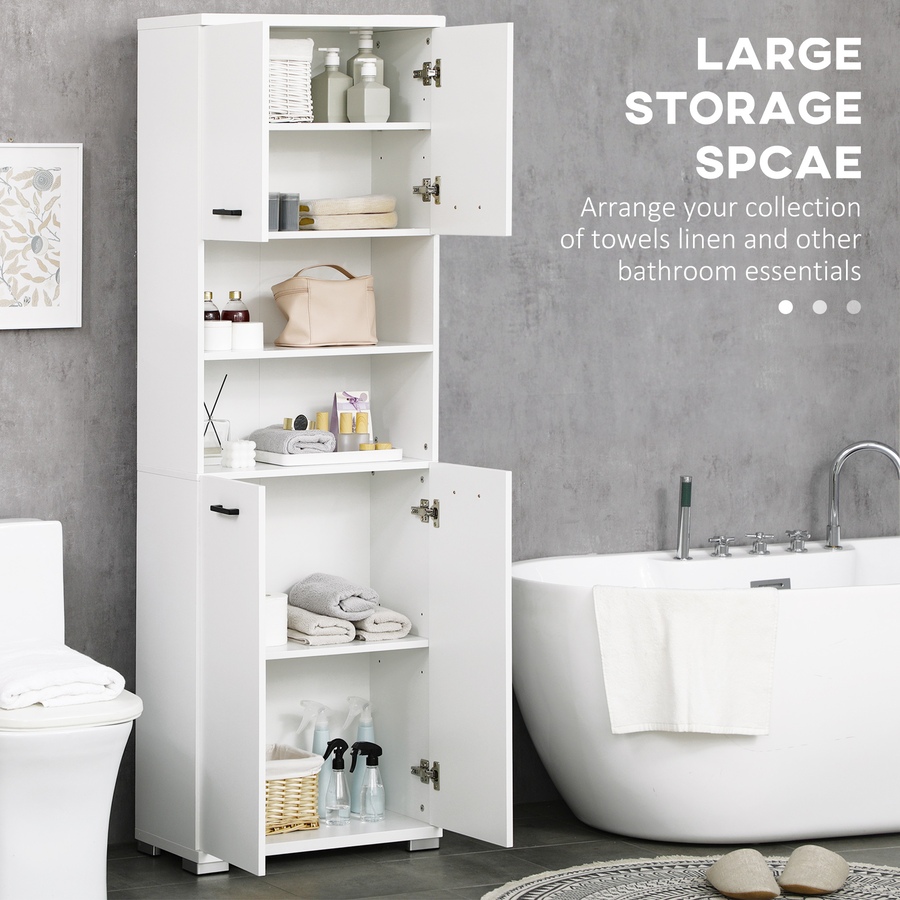 Image 994918_ALTMORE4.jpg, Product 994-918 / Price $219.99, kleankin Tall Bathroom Storage Cabinet with Doors and Cupboards, White from Kleankin on TSC.ca's Home & Garden department