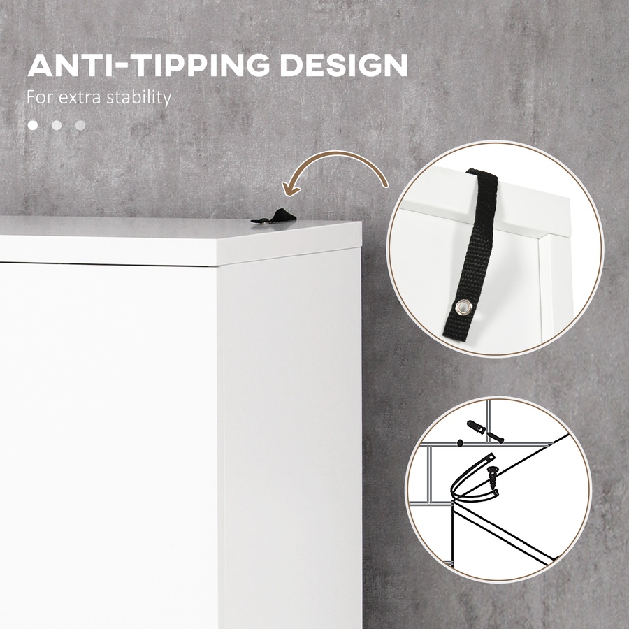 Image 994918_ALTMORE5.jpg, Product 994-918 / Price $219.99, kleankin Tall Bathroom Storage Cabinet with Doors and Cupboards, White from Kleankin on TSC.ca's Home & Garden department