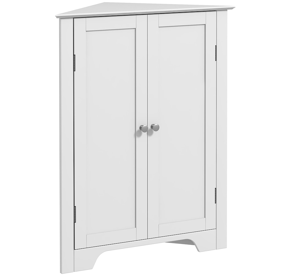 Image 994921.jpg, Product 994-921 / Price $109.99, kleankin Corner Bathroom Cabinet, Recessed Doors and Adjustable Shelf from Kleankin on TSC.ca's Home & Garden department