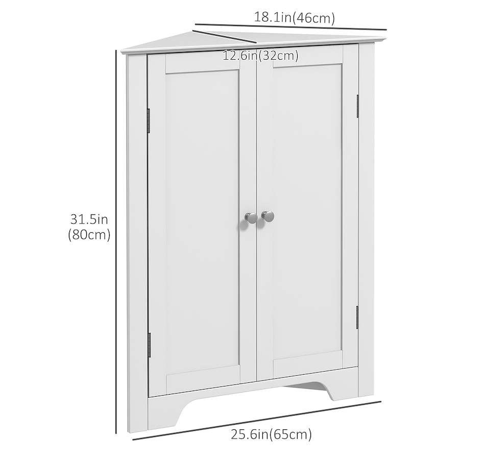 Image 994921_ALTMORE2.jpg, Product 994-921 / Price $109.99, kleankin Corner Bathroom Cabinet, Recessed Doors and Adjustable Shelf from Kleankin on TSC.ca's Home & Garden department