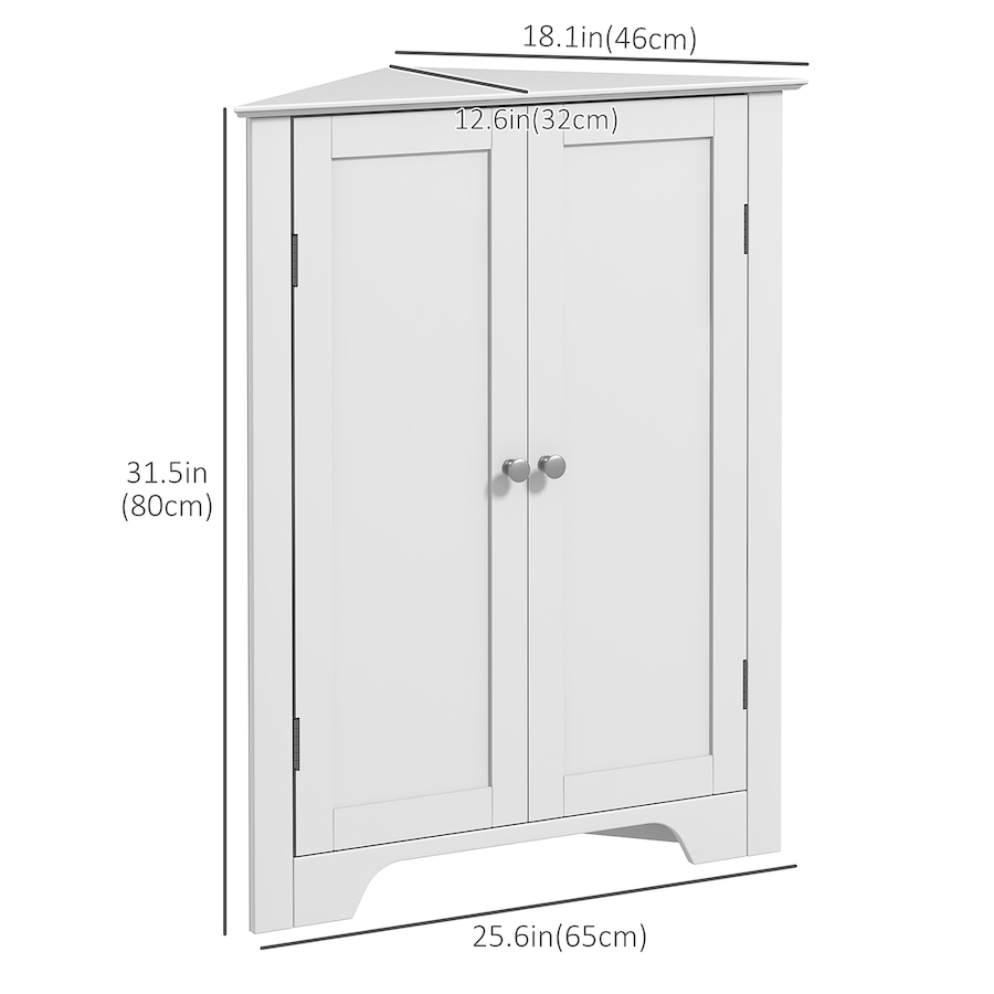Image 994921_ALTMORE2.jpg, Product 994-921 / Price $109.99, kleankin Corner Bathroom Cabinet, Recessed Doors and Adjustable Shelf from Kleankin on TSC.ca's Home & Garden department