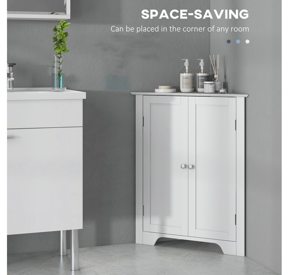 Image 994921_ALTMORE4.jpg, Product 994-921 / Price $109.99, kleankin Corner Bathroom Cabinet, Recessed Doors and Adjustable Shelf from Kleankin on TSC.ca's Home & Garden department
