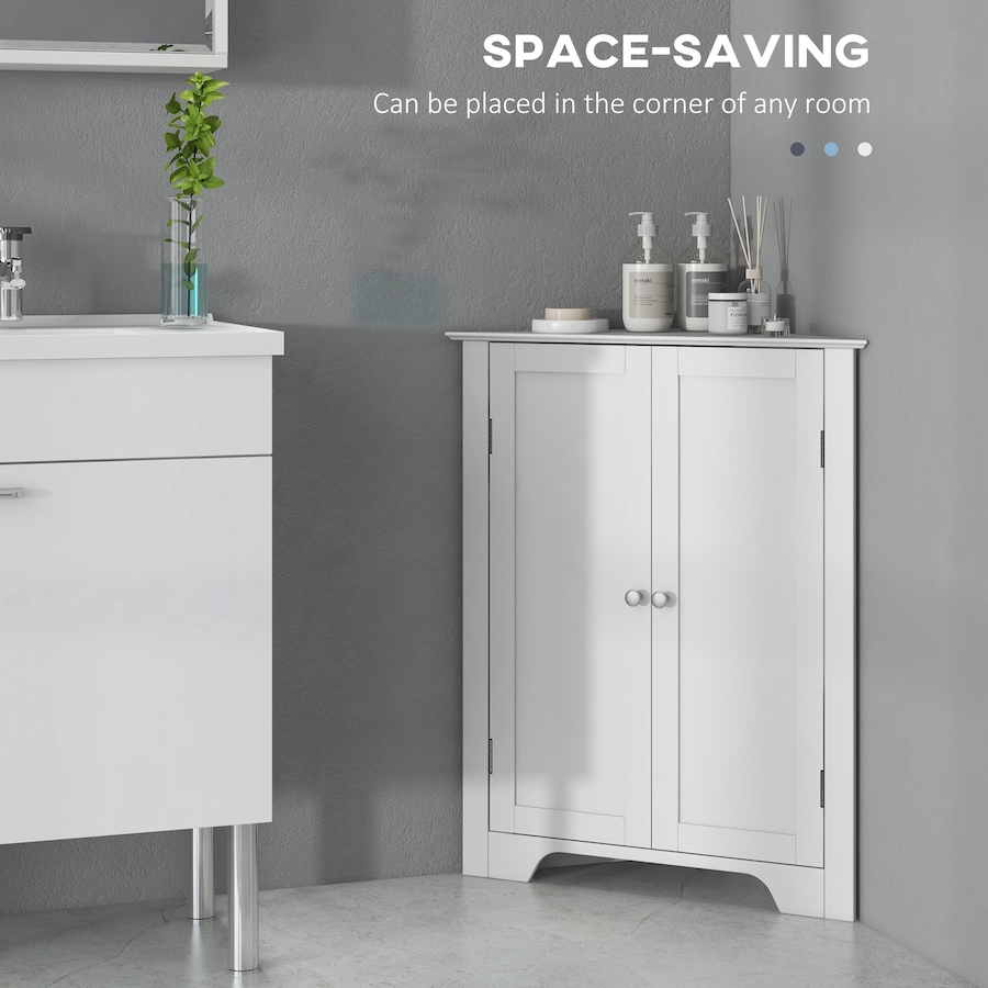 Image 994921_ALTMORE4.jpg, Product 994-921 / Price $109.99, kleankin Corner Bathroom Cabinet, Recessed Doors and Adjustable Shelf from Kleankin on TSC.ca's Home & Garden department