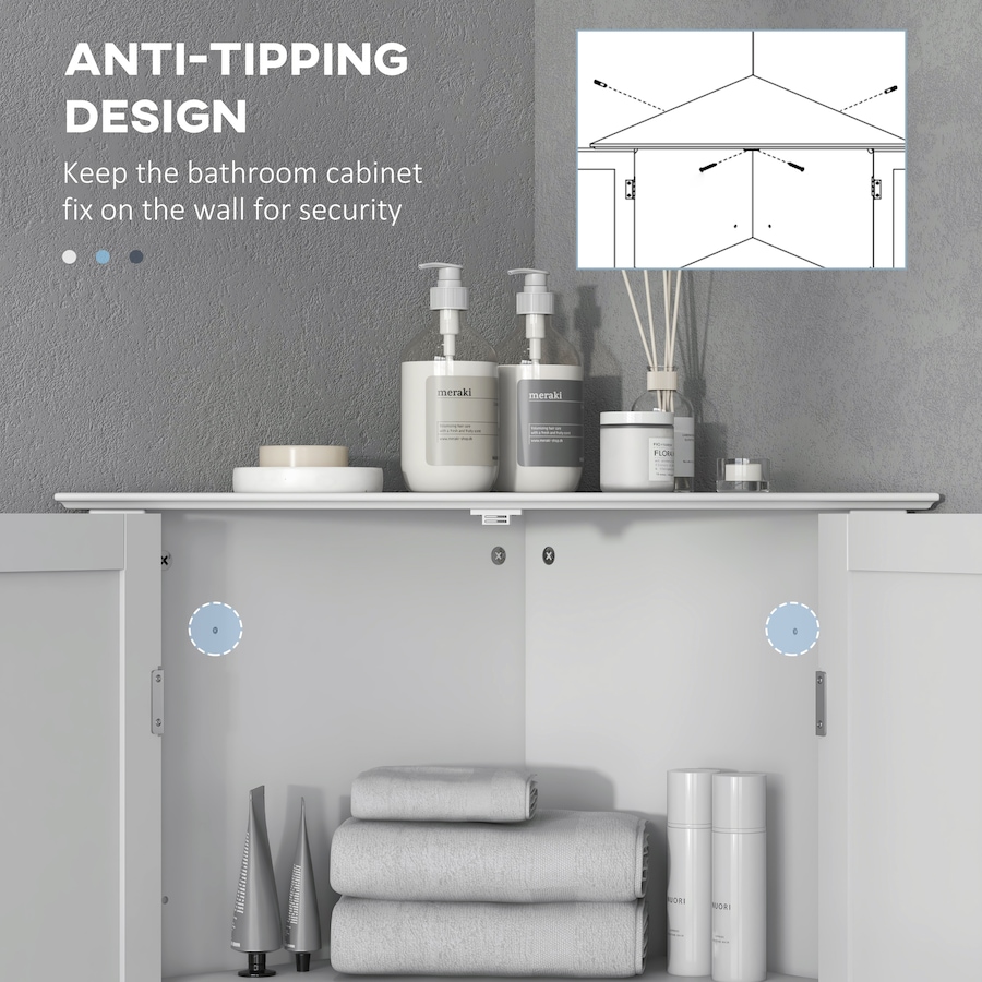 Image 994921_ALTMORE6.jpg, Product 994-921 / Price $109.99, kleankin Corner Bathroom Cabinet, Recessed Doors and Adjustable Shelf from Kleankin on TSC.ca's Home & Garden department