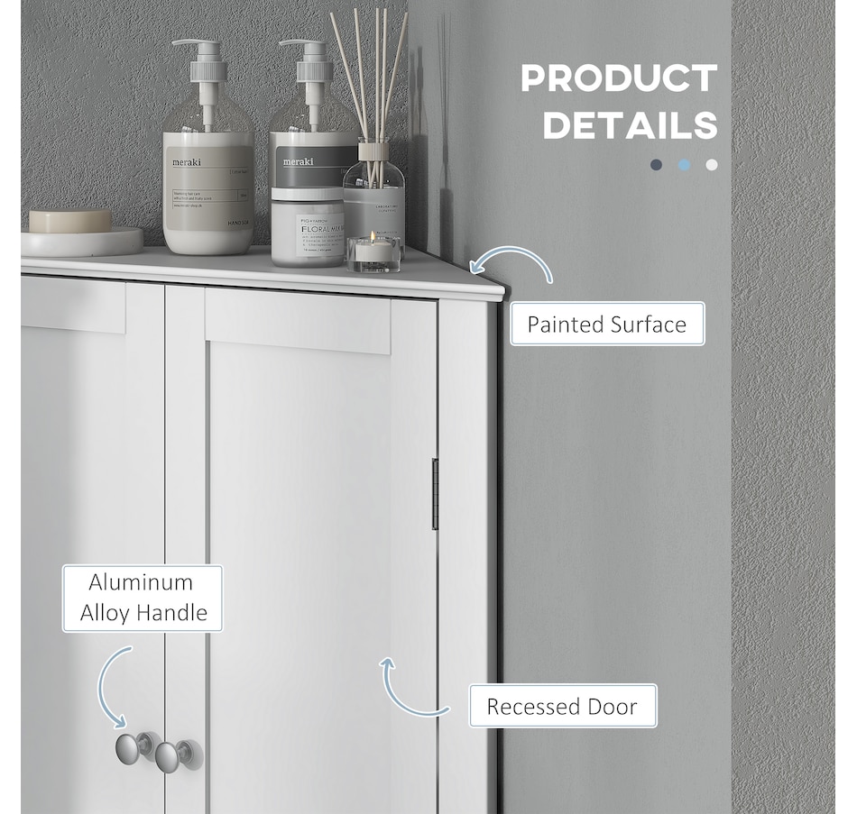 Image 994921_ALTMORE7.jpg, Product 994-921 / Price $109.99, kleankin Corner Bathroom Cabinet, Recessed Doors and Adjustable Shelf from Kleankin on TSC.ca's Home & Garden department