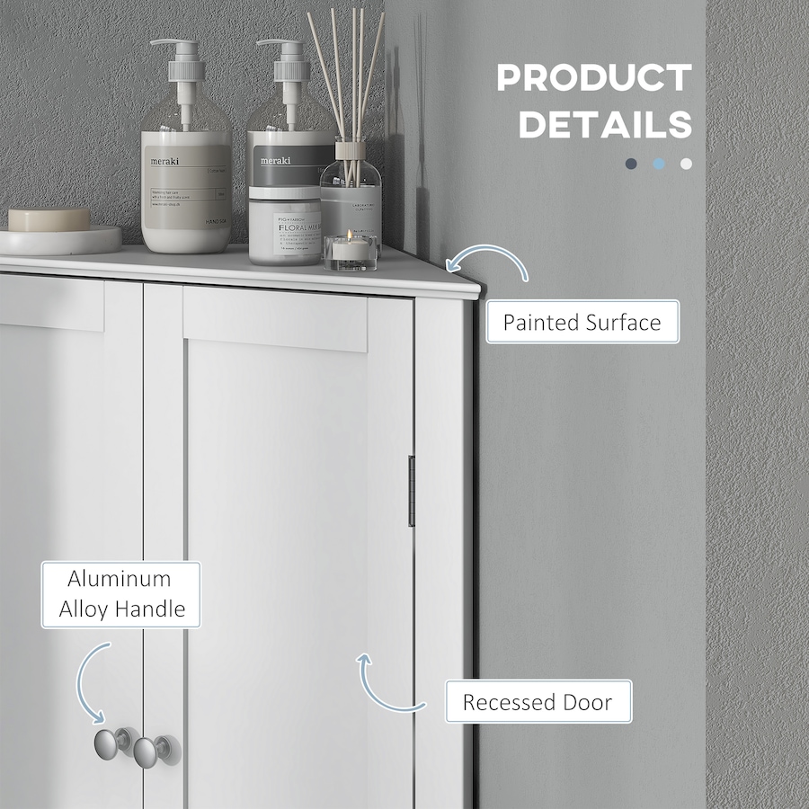 Image 994921_ALTMORE7.jpg, Product 994-921 / Price $109.99, kleankin Corner Bathroom Cabinet, Recessed Doors and Adjustable Shelf from Kleankin on TSC.ca's Home & Garden department