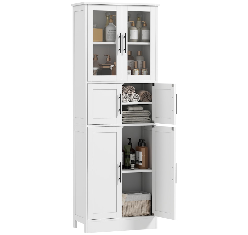 Image 994922.jpg, Product 994-922 / Price $199.99, HOMCOM 67" Tall Bathroom Storage Cabinet, 6-Door Bathroom Cabinet, White from HOMCOM on TSC.ca's Home & Garden department