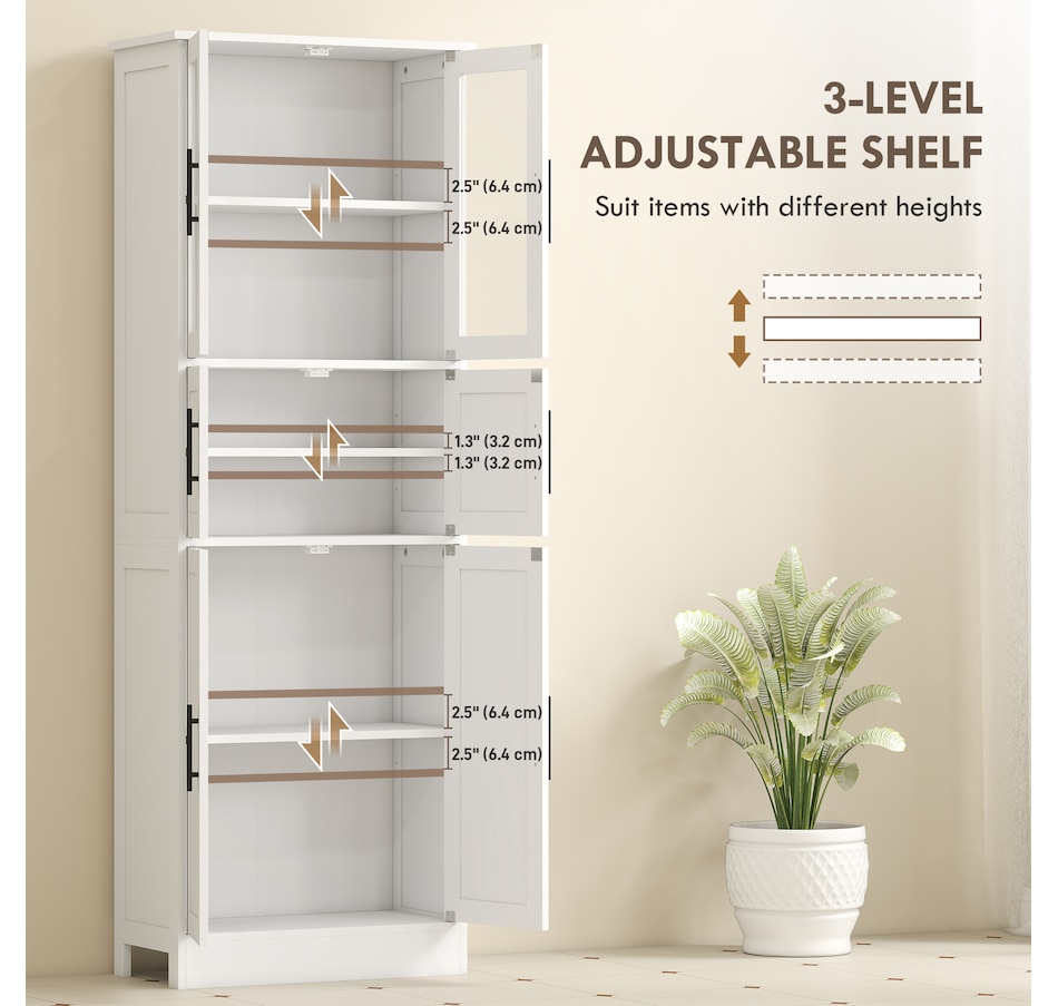 Image 994922_ALTMORE5.jpg, Product 994-922 / Price $199.99, HOMCOM 67" Tall Bathroom Storage Cabinet, 6-Door Bathroom Cabinet, White from HOMCOM on TSC.ca's Home & Garden department