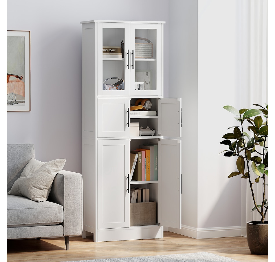Image 994922_ALTMORE7.jpg, Product 994-922 / Price $199.99, HOMCOM 67" Tall Bathroom Storage Cabinet, 6-Door Bathroom Cabinet, White from HOMCOM on TSC.ca's Home & Garden department