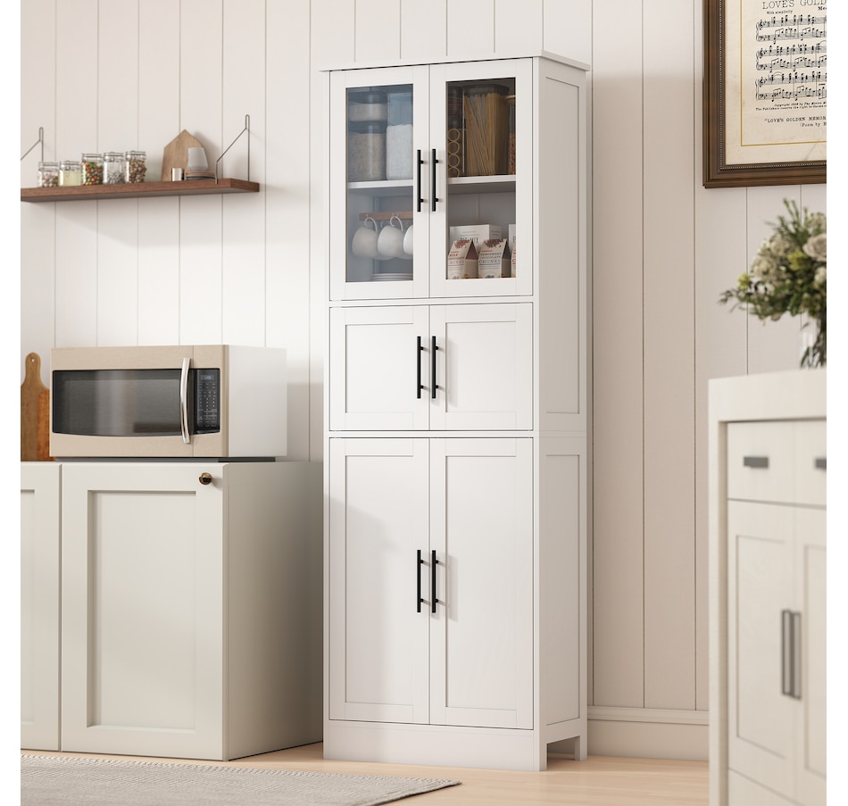 Image 994922_ALTMORE8.jpg, Product 994-922 / Price $199.99, HOMCOM 67" Tall Bathroom Storage Cabinet, 6-Door Bathroom Cabinet, White from HOMCOM on TSC.ca's Home & Garden department
