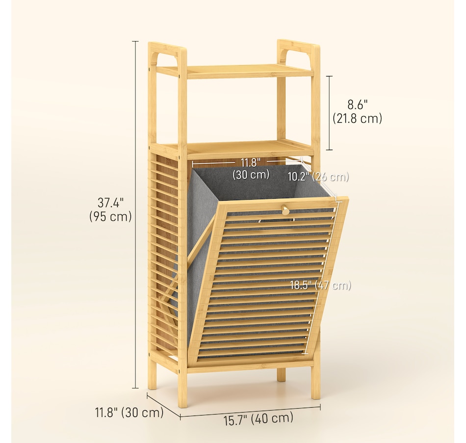 Image 994924_ALTMORE2.jpg, Product 994-924 / Price $79.99, HOMCOM Bamboo Laundry Cabinet, Hamper Cabinet with Removable Basket Natural from HOMCOM on TSC.ca's Home & Garden department