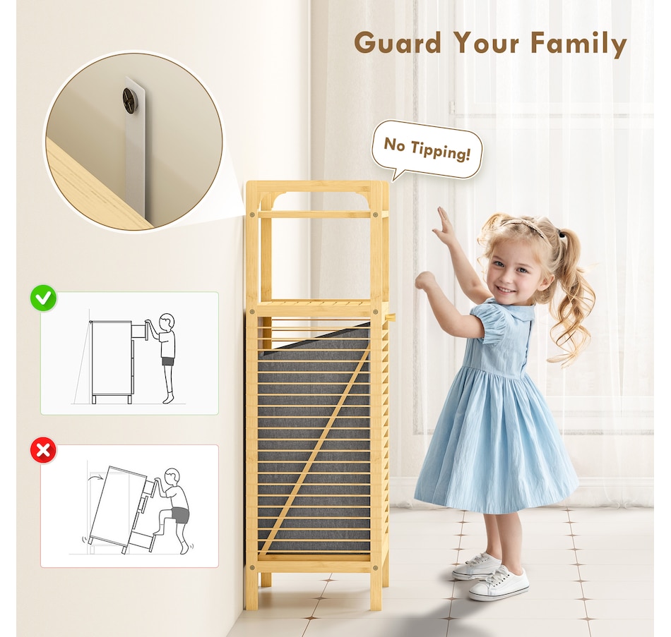 Image 994924_ALTMORE6.jpg, Product 994-924 / Price $79.99, HOMCOM Bamboo Laundry Cabinet, Hamper Cabinet with Removable Basket Natural from HOMCOM on TSC.ca's Home & Garden department