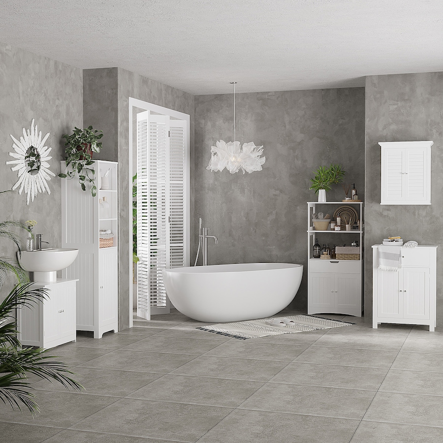 Image 994925_ALTMORE1.jpg, Product 994-925 / Price $109.99, kleankin Bathroom Floor Storage Cabinet Kitchen Sideboard w/ Doors from Kleankin on TSC.ca's Home & Garden department