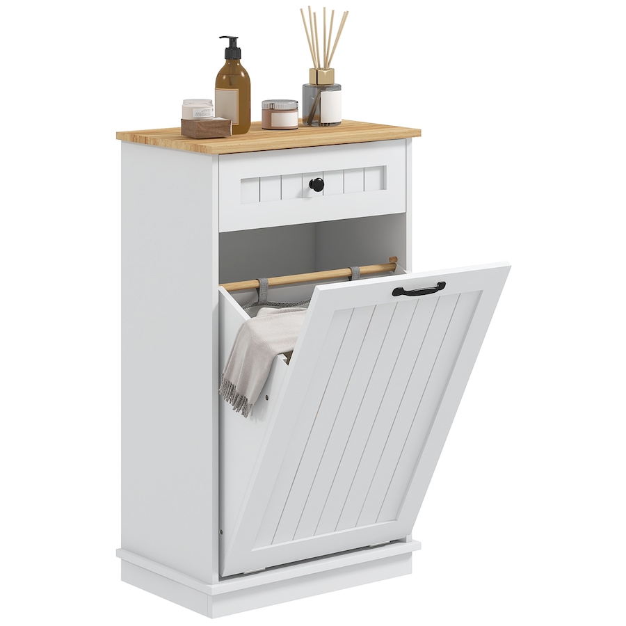 Image 994935.jpg, Product 994-935 / Price $139.99, HOMCOM Modern Laundry Cabinet with Removable Basket and Drawer, White from HOMCOM on TSC.ca's Home & Garden department
