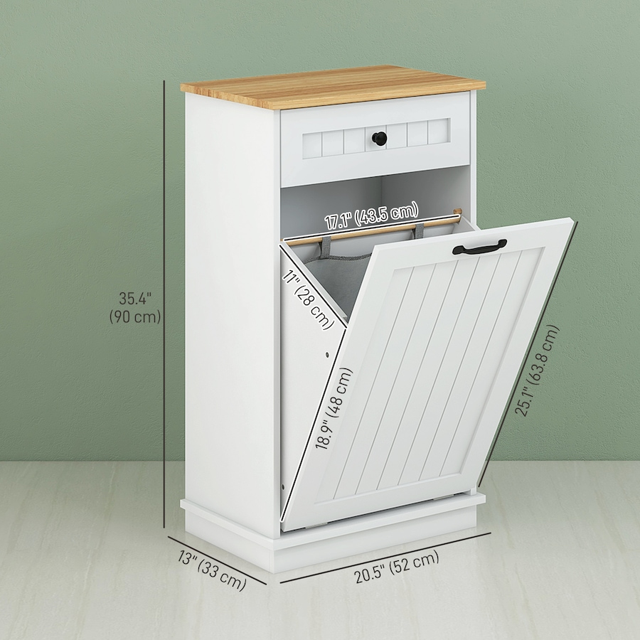 Image 994935_ALTMORE2.jpg, Product 994-935 / Price $139.99, HOMCOM Modern Laundry Cabinet with Removable Basket and Drawer, White from HOMCOM on TSC.ca's Home & Garden department