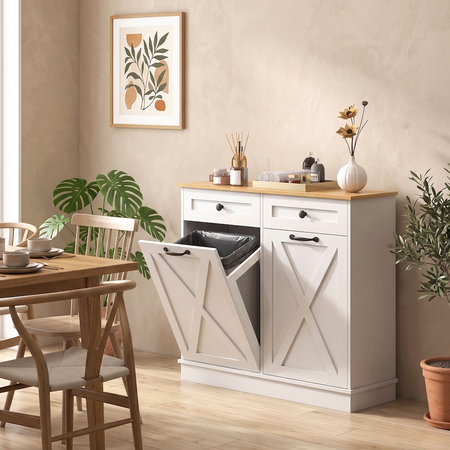 Image 994939_ALTMORE12.jpg, Product 994-939 / Price $212.17, HOMCOM Tilt Out Laundry Hamper Cabinet with 2 Baskets and 2 Drawers, Black from HOMCOM on TSC.ca's Home & Garden department