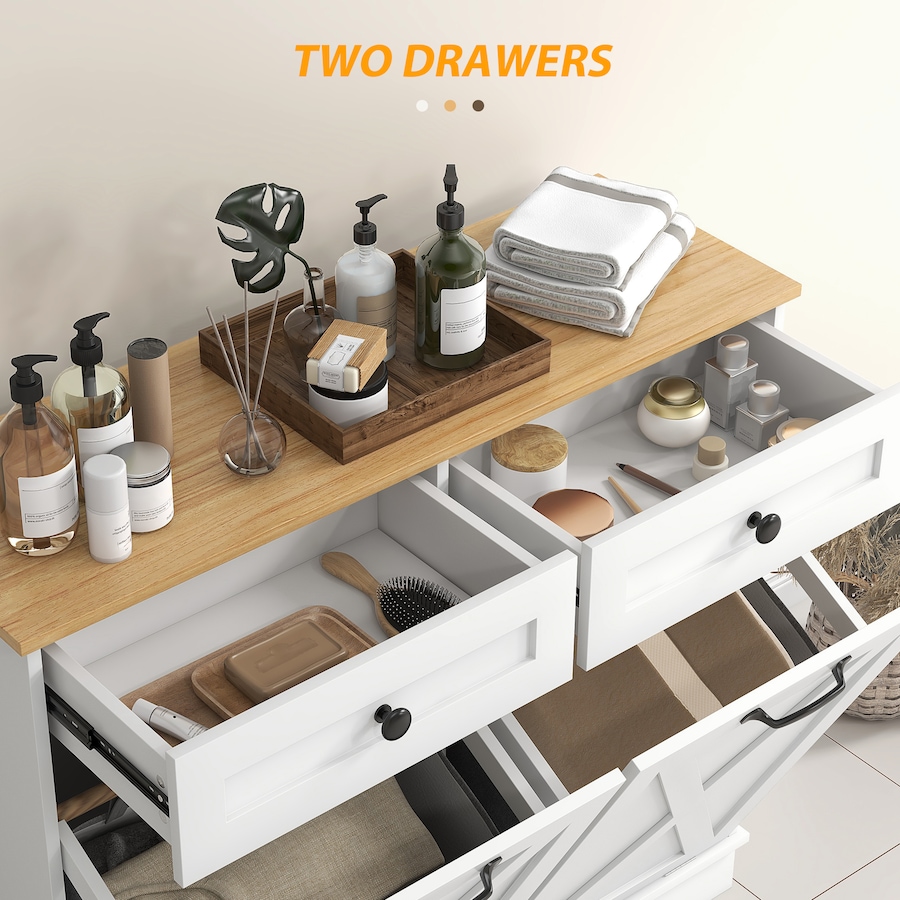 Image 994939_ALTMORE16.jpg, Product 994-939 / Price $212.17, HOMCOM Tilt Out Laundry Hamper Cabinet with 2 Baskets and 2 Drawers, Black from HOMCOM on TSC.ca's Home & Garden department