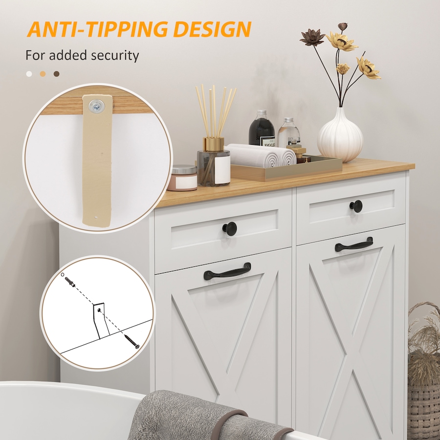 Image 994939_ALTMORE17.jpg, Product 994-939 / Price $212.17, HOMCOM Tilt Out Laundry Hamper Cabinet with 2 Baskets and 2 Drawers, Black from HOMCOM on TSC.ca's Home & Garden department