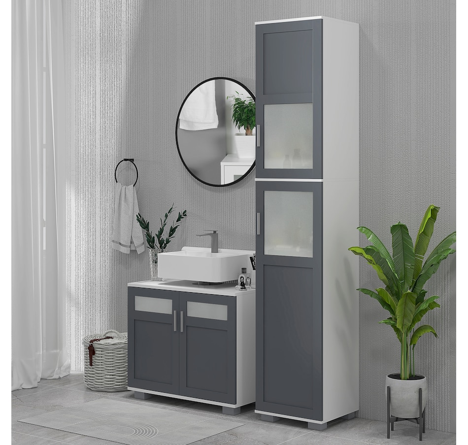 Image 994942_ALTMORE1.jpg, Product 994-942 / Price $154.99, kleankin 75" Tall Bathroom Cabinet with 2 Cupboards, Matte Glass Doors from Kleankin on TSC.ca's Home & Garden department