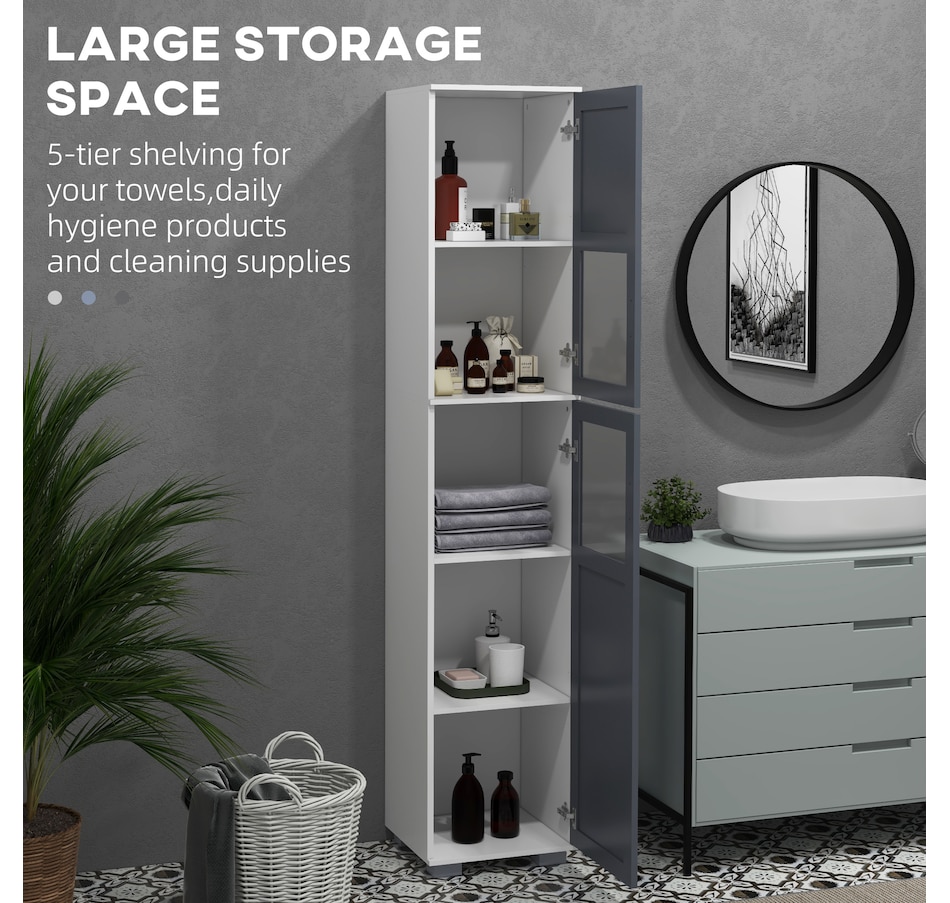 Image 994942_ALTMORE3.jpg, Product 994-942 / Price $154.99, kleankin 75" Tall Bathroom Cabinet with 2 Cupboards, Matte Glass Doors from Kleankin on TSC.ca's Home & Garden department