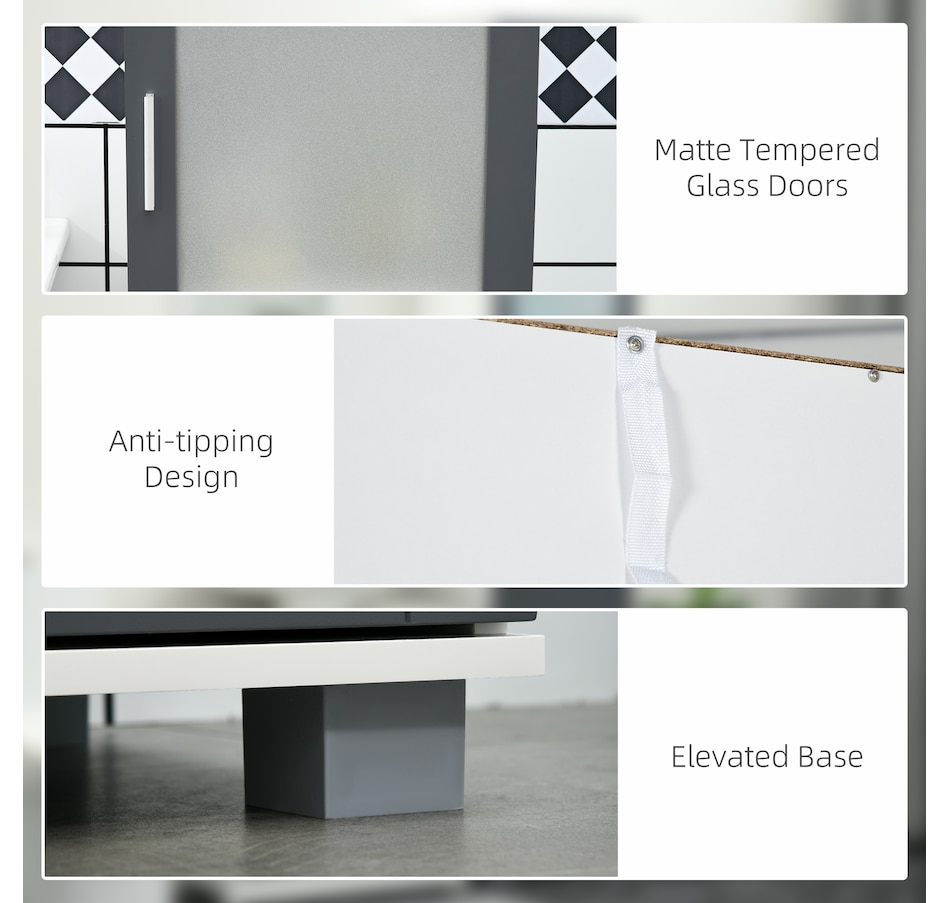 Image 994942_ALTMORE5.jpg, Product 994-942 / Price $154.99, kleankin 75" Tall Bathroom Cabinet with 2 Cupboards, Matte Glass Doors from Kleankin on TSC.ca's Home & Garden department