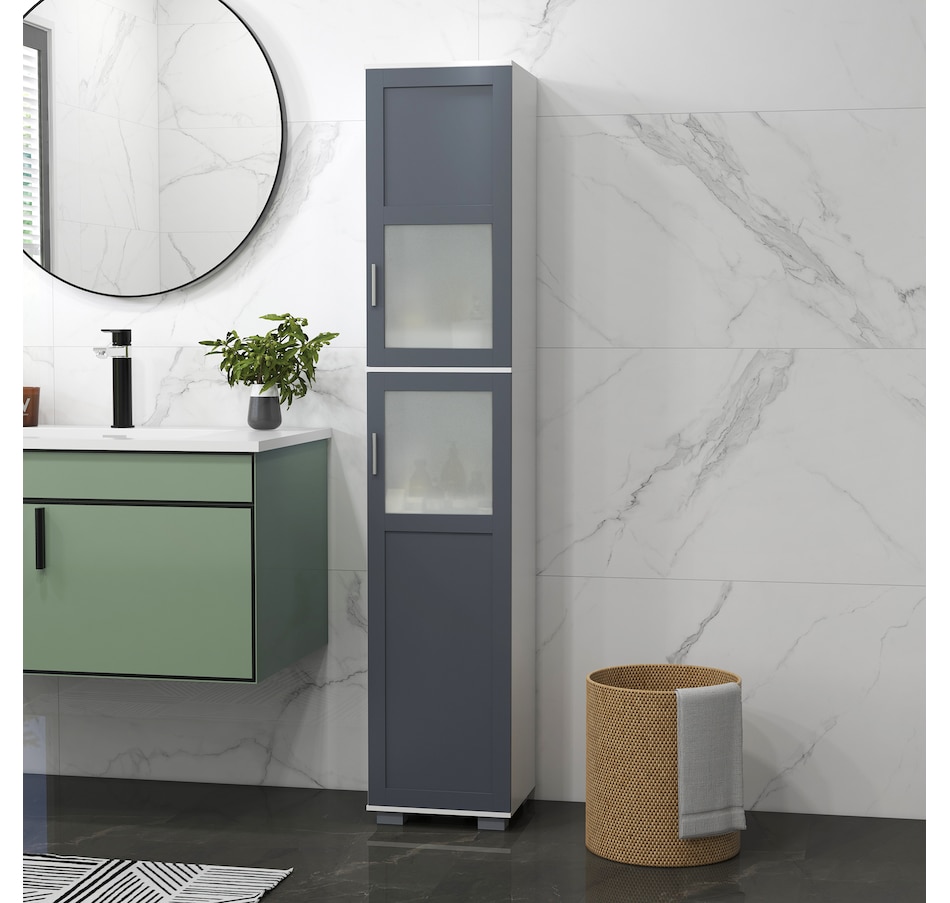 Image 994942_ALTMORE6.jpg, Product 994-942 / Price $154.99, kleankin 75" Tall Bathroom Cabinet with 2 Cupboards, Matte Glass Doors from Kleankin on TSC.ca's Home & Garden department