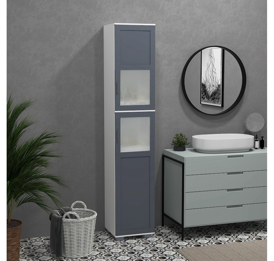 Image 994942_ALTMORE7.jpg, Product 994-942 / Price $154.99, kleankin 75" Tall Bathroom Cabinet with 2 Cupboards, Matte Glass Doors from Kleankin on TSC.ca's Home & Garden department